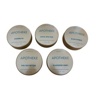 APOTHEKE Set of 5 Mini 2-Oz Candles, Blackberry Cypress SantalRock Fig Earl Grey
